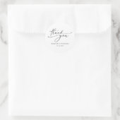 Zwart-Wit Calligrafie Huwelijk Bedankt Ronde Sticker (Tas)