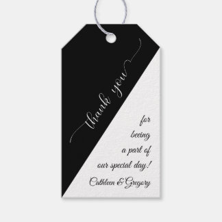 Zwart Wit Calligrafie Lettertype Dank Je Trouwdag Cadeaulabel