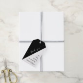 Zwart Wit Calligrafie Lettertype Dank Je Trouwdag Cadeaulabel (Met Touw)