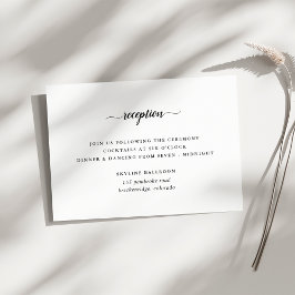 Zwart & Wit Calligrafie Trouwontvangstkaart Kaart