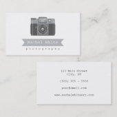 Zwart-wit Camera Biz Kaart Visitekaartje (Voorkant / Achterkant)