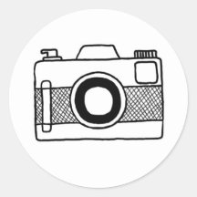 Zwart-wit camera doodle sticker