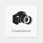 Zwart-wit camera gefeliciteerd servet (Voorkant)