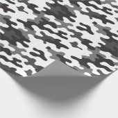 Zwart-Wit Camo Cadeaupapier (Hoek)