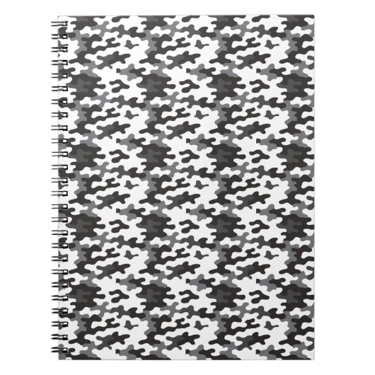 Zwart-Wit Camo Notitieboek (Voorkant)