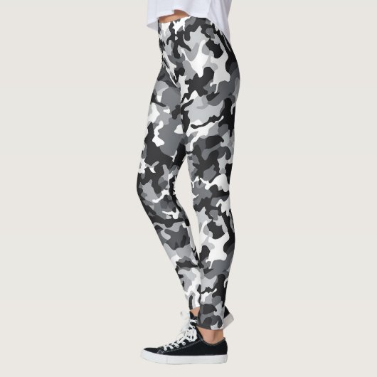 Zwart-wit Camo ontwerp leggings (Links)