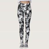 Zwart-wit Camo ontwerp leggings (Voorkant)