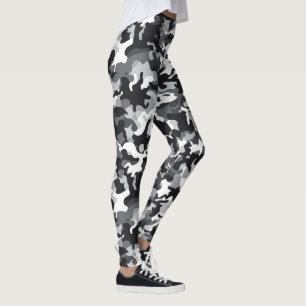 Zwart-wit Camo ontwerp leggings