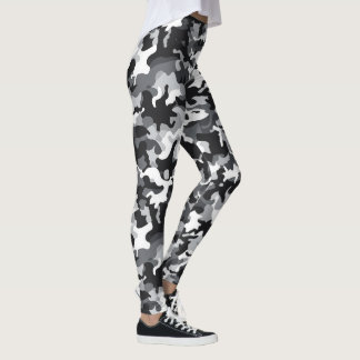 Zwart-wit Camo ontwerp leggings