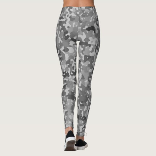 Zwart-wit Camo Pattern Leggings (Achterkant)