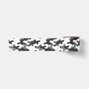 Zwart-Wit Camo Satijnen Lint