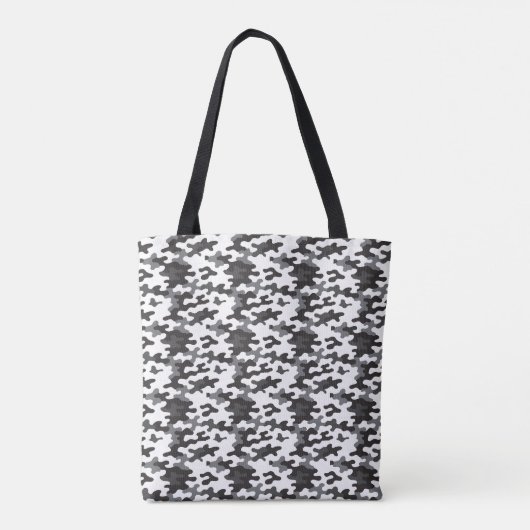 Zwart-Wit Camo Tote Bag (Achterkant)