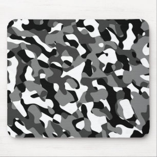 Zwart-wit Camouflage afdrukpatroon Muismat