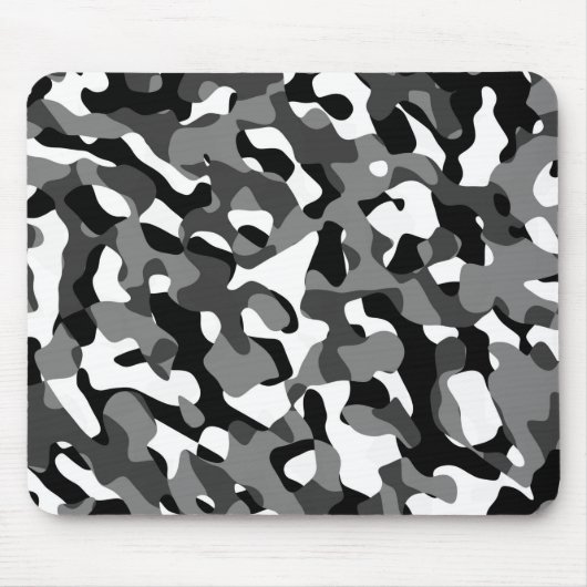 Zwart-wit Camouflage afdrukpatroon Muismat (Voorkant)