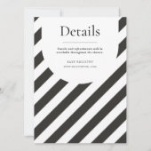 Zwart-wit Candy Cane Diagonale Stripe Douche Kaart (Achterkant)