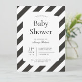 Zwart-wit Candy Cane Diagonale Stripe Douche Kaart (Staand voorkant)