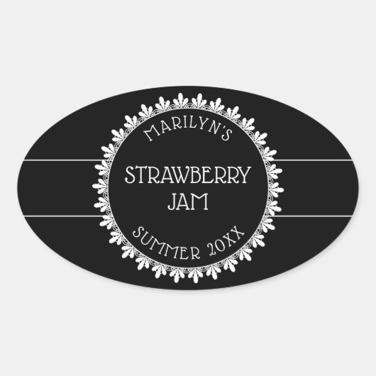 Zwart-wit Canning Label Stickers (Voorkant)