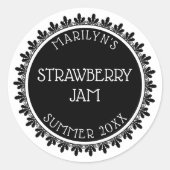 Zwart-wit Canning Label Stickers (Voorkant)