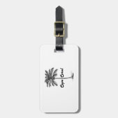 Zwart-wit Cape Coral & Palm-ontwerp Bagagelabel (Voorkant verticaal)