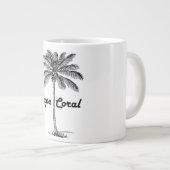 Zwart-wit Cape Coral & Palm-ontwerp Grote Koffiekop (Voorkant rechts)