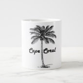 Zwart-wit Cape Coral & Palm-ontwerp Grote Koffiekop (Voorkant)