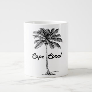 Zwart-wit Cape Coral & Palm-ontwerp Grote Koffiekop
