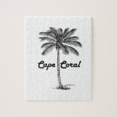 Zwart-wit Cape Coral & Palm-ontwerp Legpuzzel (Verticaal)