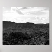 Zwart-wit Caprock Canyon Landschap 16 x 20 Poster (Voorkant)