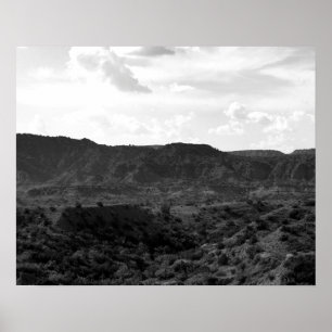 Zwart-wit Caprock Canyon Landschap 16 x 20 Poster