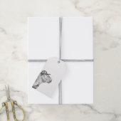 Zwart-wit Capybara Cadeaulabel (Met Touw)