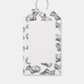 Zwart-wit Capybara Cadeaulabel (Achterkant)