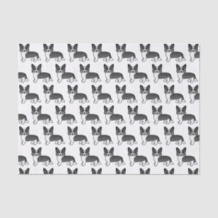 Zwart-Wit Cardigan Welsh Corgi Hond Patroon Tissuepapier