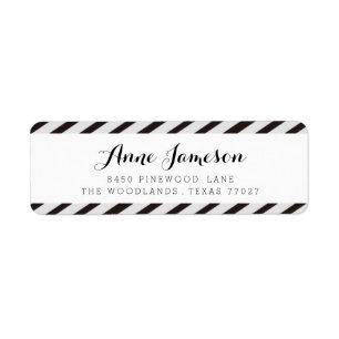 Zwart & Wit Carnaval Stripes Adresetiketten Etiket