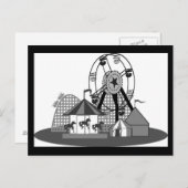 Zwart-wit Carnaval Theme Party Briefkaart (Voorkant / Achterkant)