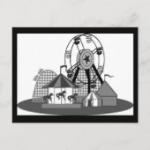 Zwart-wit Carnaval Theme Party Briefkaart (Voorkant)