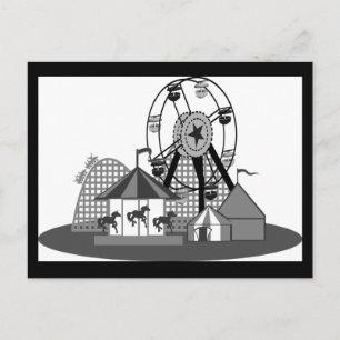 Zwart-wit Carnaval Theme Party Briefkaart