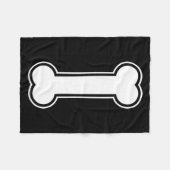 Zwart-wit Cartoon Dog Bone Fleece Deken (Voorkant (Horizontaal))