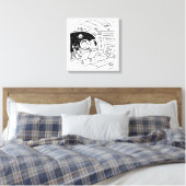Zwart & Wit Cartoon Kunst van Ruimteschip Canvas Afdruk (Insitu (Slaapkamer))