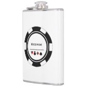 Zwart-wit casino poker chip heupfles (Links)