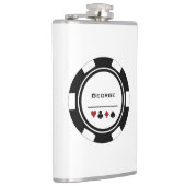 Zwart-wit casino poker chip heupfles (Rechts)