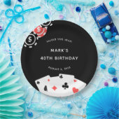 Zwart Wit Casino Thema 40e Verjaardagsfeest Papieren Bordje (Feest)