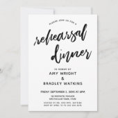 Zwart Wit Casual Handschrift repetitie diner Kaart (Voorkant)