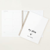 Zwart-wit Casual script en hart Planner (Display)