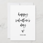 Zwart-wit Casual Script en hart Valentijn Feestdagenkaart (Voorkant)