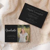 Zwart-wit Casual Script Foto | AFSTUDEREN Kaart