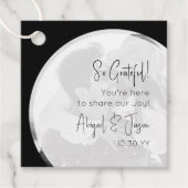 Zwart-wit Casual trouwfoto Bedankjes Labels (Voorkant)