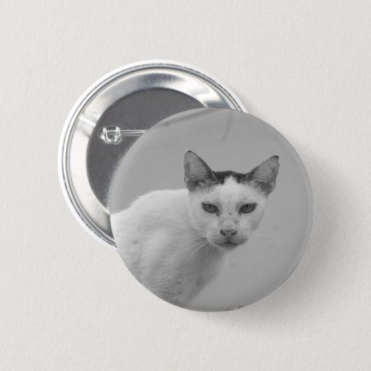 Zwart-wit - Cat 02 Ronde Button 5,7 Cm (Voorkant /achterkant)