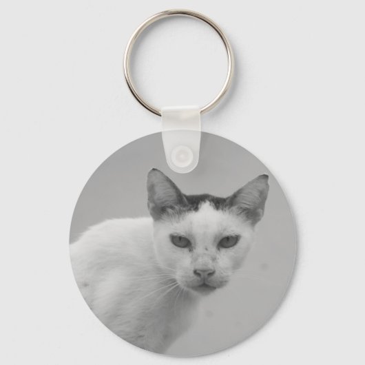 Zwart-wit - Cat 02 Sleutelhanger (Voorkant)
