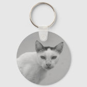 Zwart-wit - Cat 02 Sleutelhanger (Achterkant)