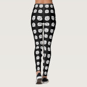 Zwart-wit Cat Face Leggings (Achterkant)